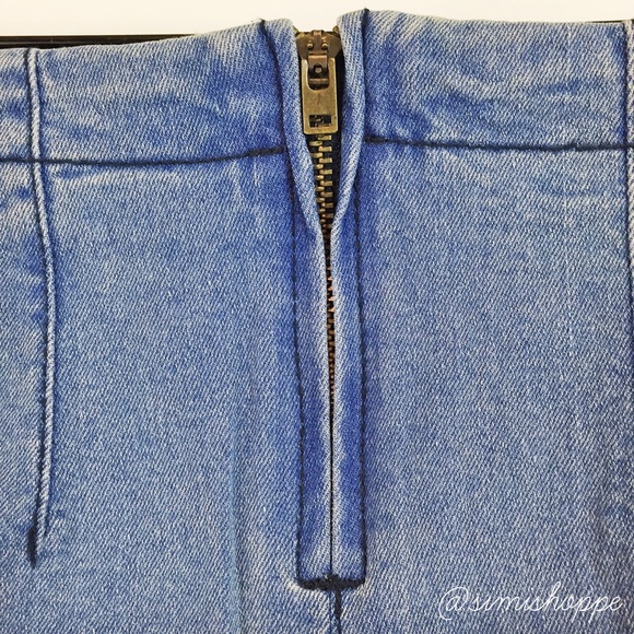 NEW RARE Brandy Melville Blue Denim Justina Skirt - Picture 6 of 8